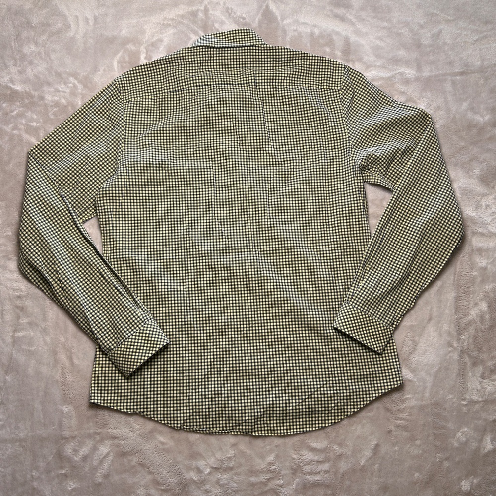 Vtg‎ Lacoste Shirt Mens 42 Yellow Blue Gingham Check Long Sleeve Cotton Preppy - Picture 7 of 9